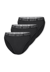 ELLE - Jazzpants, 3er-Pack, Logo-Bund, für Damen - 000 BLACK