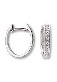 ONE ELEMENT Timeless Diamonds - 0.02 ct  Diamant Brillant Ohrringe   Creolen aus 585 Weißgold - silber