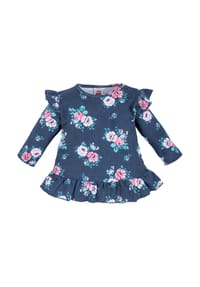 MAKOMA - Shirt Langarm Floral - rosa navy