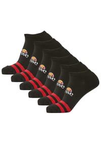 ellesse - Unisex Sneaker Socken MELNA, 6 Paar - Trainer Liner, Sport, Logo - Schwarz