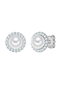 Rafaela Donata - Ohrstecker Sterling Silber Muschelkernperle weiß Zirkonia weiß - silber