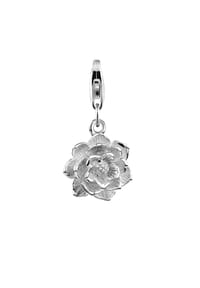Nenalina - Charm Anhänger Lotus Blüte Floral 925 Silber - Silber