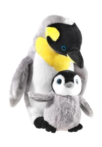 heunec® - Kuscheltier Pinguin mit Baby - grau
