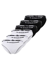 G-STAR RAW - Damen Slips, 6er Pack - Briefs, Cotton Stretch, einfarbig - Schwarz