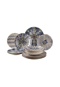MÄSER Tafelservice, Steinzeug Iberico Blue - Iberico Blue - blau/weiß