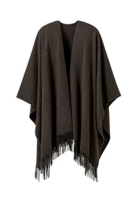 collezione alessandro® - Poncho Italia Made in Italy, mit Fransen - braun
