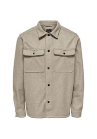 ONLY & SONS - Overshirt, Loose Fit, Langarm, Kentkragen, für Herren - 202231 CHINCHILLA