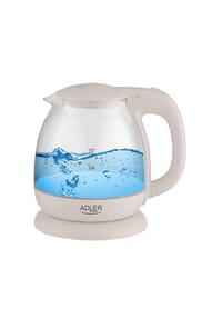 COFI - Adler AD 1283 Glas-Wasserkocher 1 L - 1100 W mit LED-Beleuchtung, Creme - Creme 19,5 × 20,0 × 15,5 cm