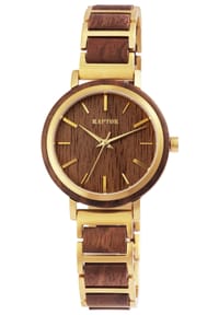 RAPTOR Raptor - Damen Quarz Armbanduhr Beauty mit Edelstahlgliederarmband - Mineralglas - braun-gold