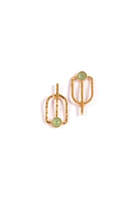 LES REINES - Turquoise Archaic – Gehämmerte Ohrringe, 24K vergoldet - Gold