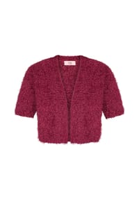 Vera Mont - Sommer-Strickjacke mit Effektgarn - Dark Fuchsia