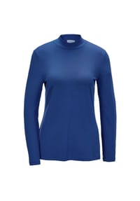 GOLDNER - Kurzgröße:  Stehkragenshirt mit Langarm - cremeweiß