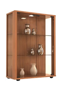 VCM. - Glasvitrine stehend | Vitrine Glas mit ESG-Sicherheitsglas | Maße ca. H. 80 x B. 60 x T. 25 cm | Standvitrine Glas | Modern und platzsparend | Glas Vitrinenschrank – Sintalo - 