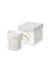 ppd - Henkelbecher Magic White Real Gold, in Geschenkbox, 350 ml - Mehrfarbig