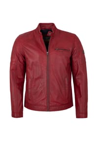 redpoint - Herren Lederjacke Lammnappa rot - rot