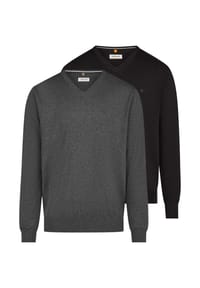 redmond - Pullover 2er Pack Basic - Schwarz