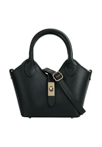 forty° - Handtasche LANVERRA - S Echt Leder, Made In Italy - dunkelbraun