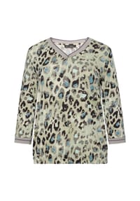 BETTY BARCLAY - Blusenshirt mit Print - Beige/Petrol