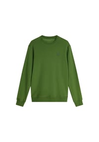 SCOTCH & SODA - Herren Sweatshirt - Core Logo Badge Regular Fit Sweatshirt, Pullover, Logo, einfarbig, Baumwolle - Grün