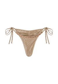 MODA MINX - Bikinihose Gold Shells Trim Edge Tie Side mit tollen Muschel-Elementen - Stone