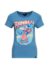 QUEEN KEROSIN - T-Shirt mit Comic-Art Rumble Queen - blau