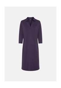 olsen - Jerseykleid mit Hemdblusenkragen und 3/4-Ärmeln - Plum