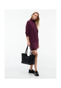 TOMMY Jeans - Rollkragenkleid, Baumwolle, für Damen - V11  PURPLE