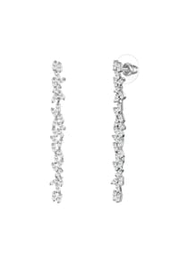 YOKOAMii - Damen Ohrringe aus Messing in Silber mit Zirkonia - silber