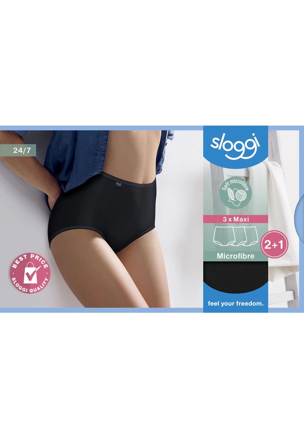 sloggi 24 7 Microfibre Maxi Slip 3er Pack fur Damen GALERIA