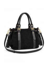 collezione alessandro® - Handtasche Pisa Veloursleder, Quasten, Made in Italy - bordeaux