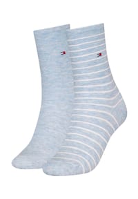 TOMMY HILFIGER - Socken, 2er-Pack, Streifen-Design, für Damen - 001 BLACK