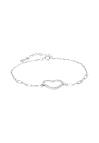 Adelia's Heart Collection - Armband – Herz aus 925 Silber mit Zirkonia 17+3 cm - silber