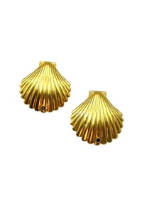 LES REINES - Golden Shell – Statement-Ohrringe, 24K vergoldet - Gold