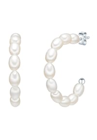 VALERO PEARLS - Damen Ohrringe aus 925/- Sterling Silber in Silber mit Süßwasser-Zuchtperle - weiß