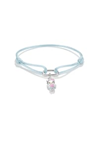 Thomas Sabo THOMAS SABO x HELLO KITTY - Hello Kitty Textilarmband hellblau mit Charm - silberfarben, schwarz, pink, gelb, hellblau
