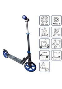 muuwmi - Aluminium Scooter 200 mm schwarz-blau - blau