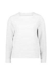 BETTY & CO - Sweatshirt mit U-Boot-Ausschnitt - Grau/Weiß