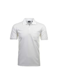 RAGMAN - Herren Poloshirt - Oberteil, Softknit-Polo, Baumwollmischung, Brusttasche, Knopfleiste, kurz, einfarbig - 006 WEISS