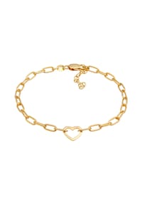 elli. - Armband Herz Gliederkette Oval Trend 925 Silber - Gold