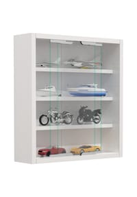 VCM. - Glasvitrine hängend | Vitrine Glas mit ESG-Sicherheitsglas | Maße: H. 40 x B. 37 x T. 10 cm| Hängevitrine Glas | Modern und platzsparend | Glas Vitrinenschrank -  Agisa S - 