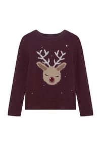 MANGUUN - Weihnachtspullover, für Kinder - 2 DARKRED REINDEER