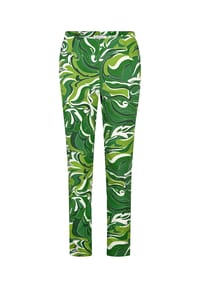 BICALLA - Pants Bengaline - grün/weiss