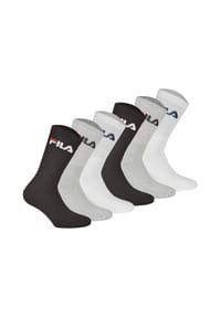 FILA - Unisex Socken, 6er Pack - Crew Socks, Frottee, Tennis, Sport (2x 3 Paar) - Blau