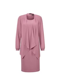 GOLDNER - Kurzgröße:  Kleid mit feinem Chiffonjäckchen - altrosé