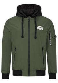 LONSDALE™ - Herren Jacke mit Kapuze schmale Passform SHALFORD - Olive/Black/White