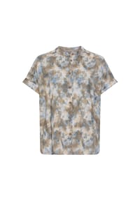 camel active - Baumwollbluse mit kurzen Ärmeln - Mehrfarbig