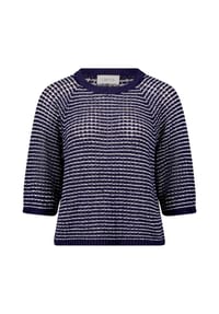 CARTOON - Strickpullover mit Rundhalsausschnitt - Dunkelblau/Weiß