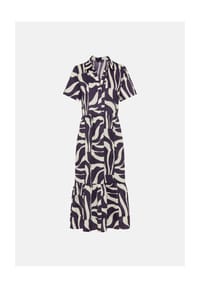 olsen - Kleid mit Hemdblusenkragen und Allover-Dessin - Plum