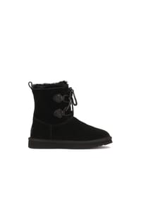 Kazar - Wildleder-Schneestiefel zum Schnüren - Schwarz
