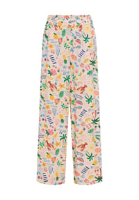 MANGUUN - Stoffhose, Gummibund, für Damen - 1 FLIEDER BLUME